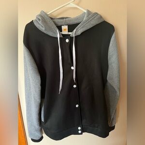 Black and Gray snap Hoodie